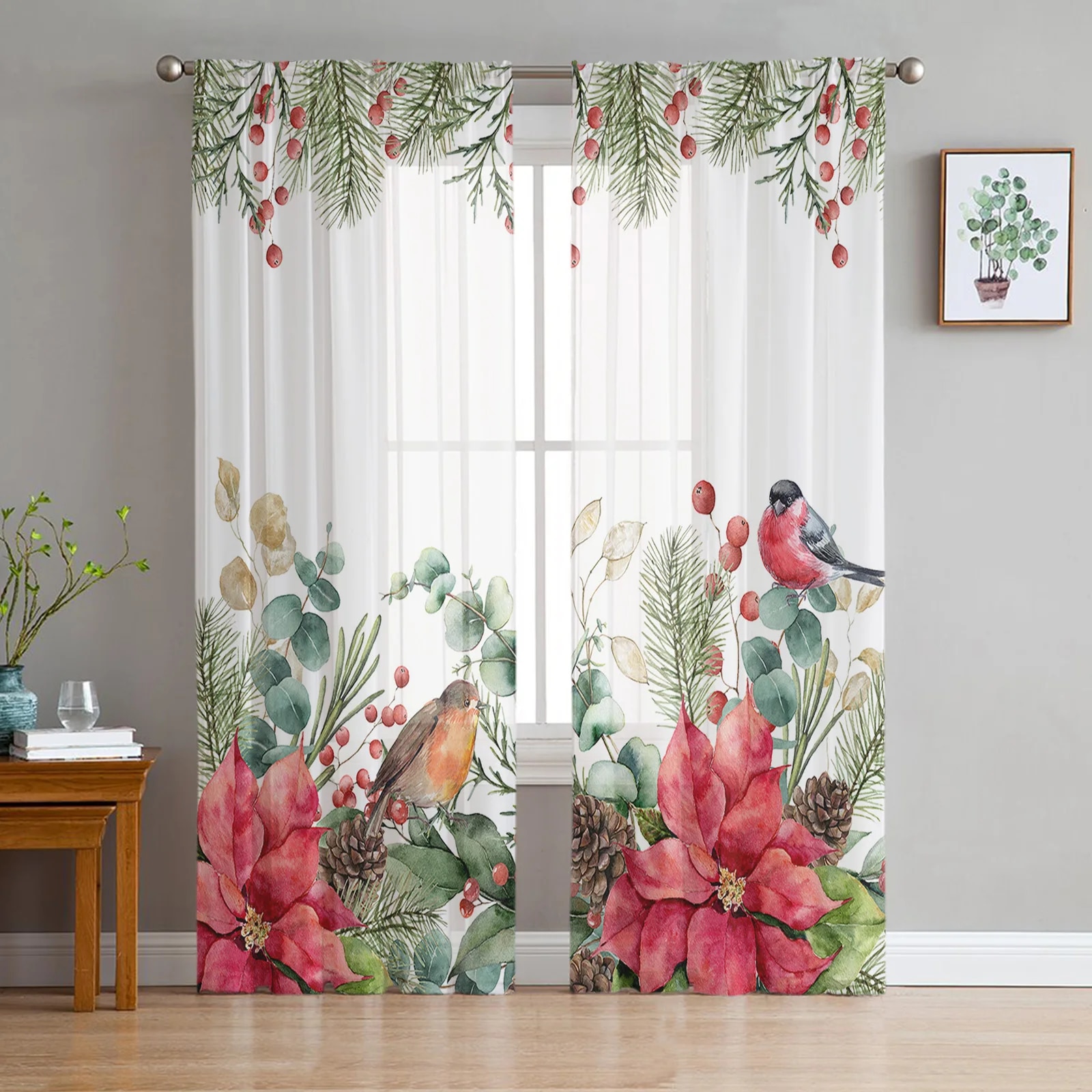 

Шифоновые занавески Robin Poinsettia