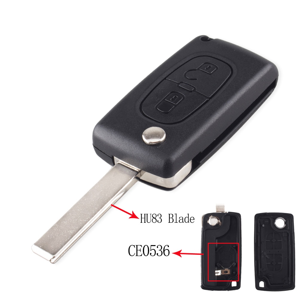 

KEYYOU 2-кнопочный складной чехол для ключей, пустой корпус для Peugeot 107 207 307 307S 308 3008 407 607 2BT