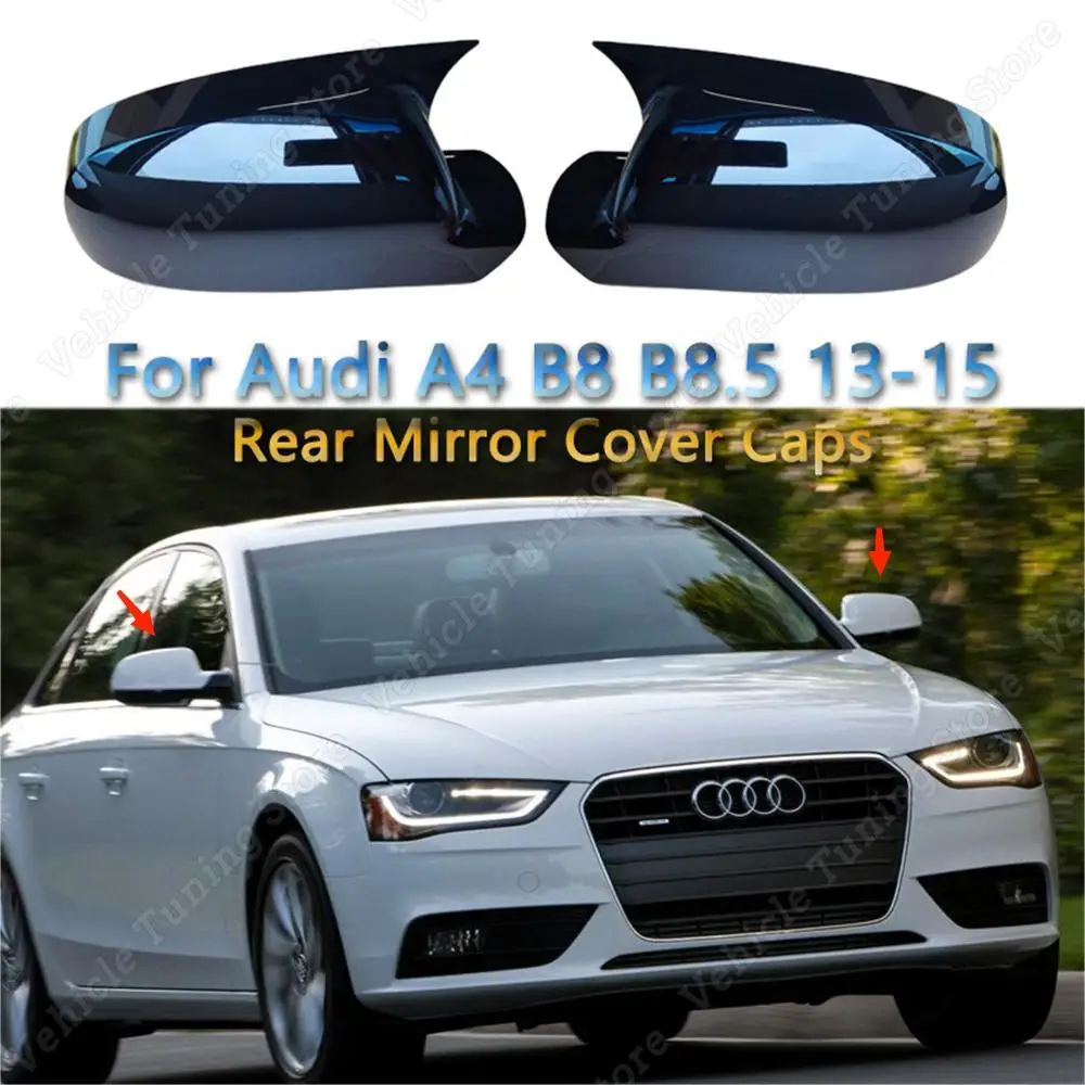 

Для Audi A4 S4 B8 B8.5 2 шт. глянцевый черный автомобильный зеркальный чехол для зеркала заднего вида, накладка в виде рамы A4 8K FSI TFSI TDI 2013-2016 тюнинг