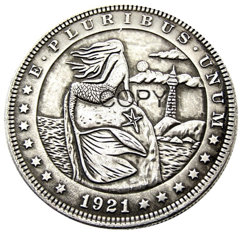 

Посеребренные копии монет US Hobo 1921 Morgan Dollar