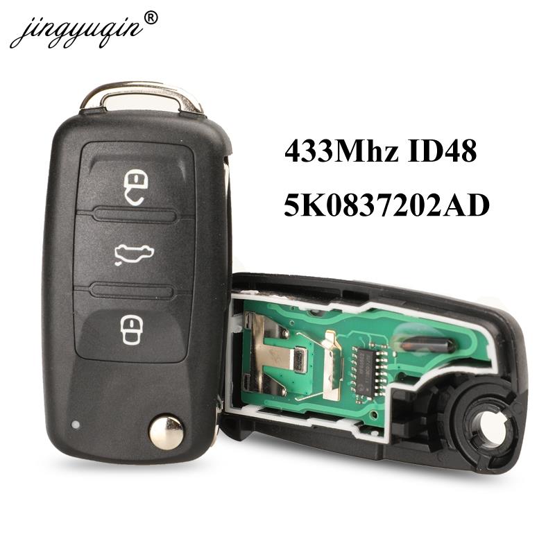 

Jingyuqin 3BT Складной Ключ С Дистанционным Управлением 434 МГц Чип ID48 Для VW Volkswagen Golf Passat Tiguan Polo Jetta Beet...