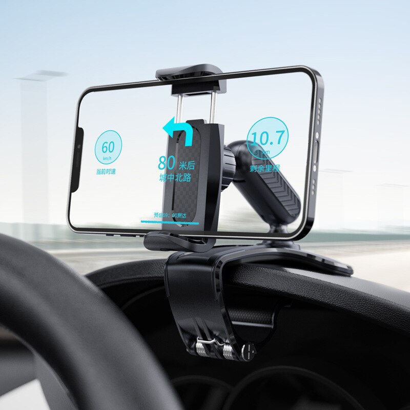 

360 ° Вращающийся Универсальный Автомобильный Держатель Для Телефона На Приборной Панели, Многофункциональный Зажим Для Зер...