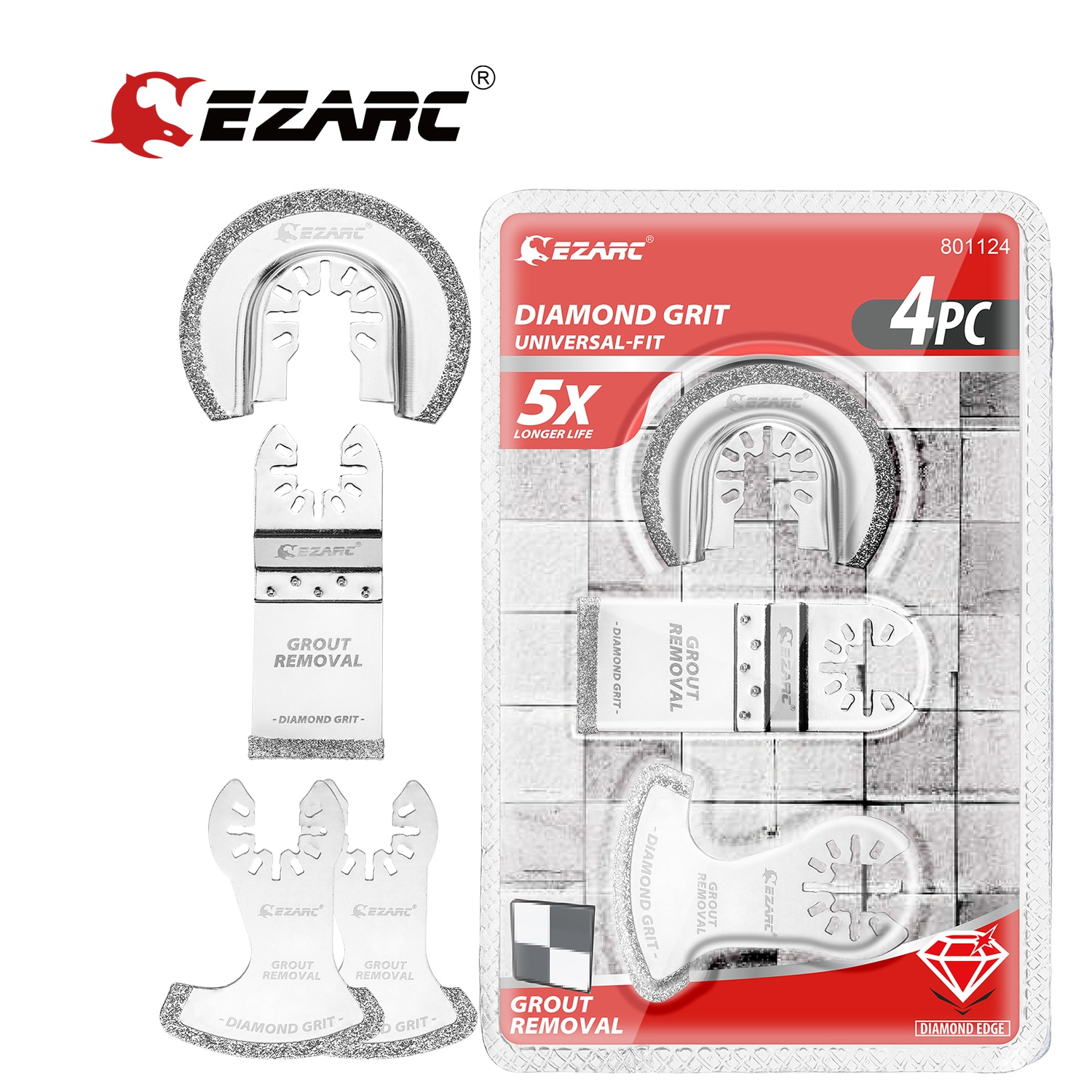 

EZARC Набор алмазных лезвий для колебательного инструмента 4 шт.