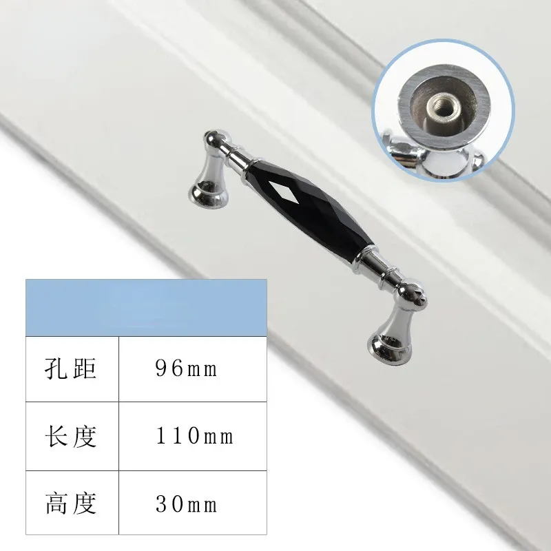 

1pcs Zinc Alloy Drawer Silvery Long Crystal Handle Dresser Wardrobe Handles for Cabinet Kitchen Pull Cupboard Knob