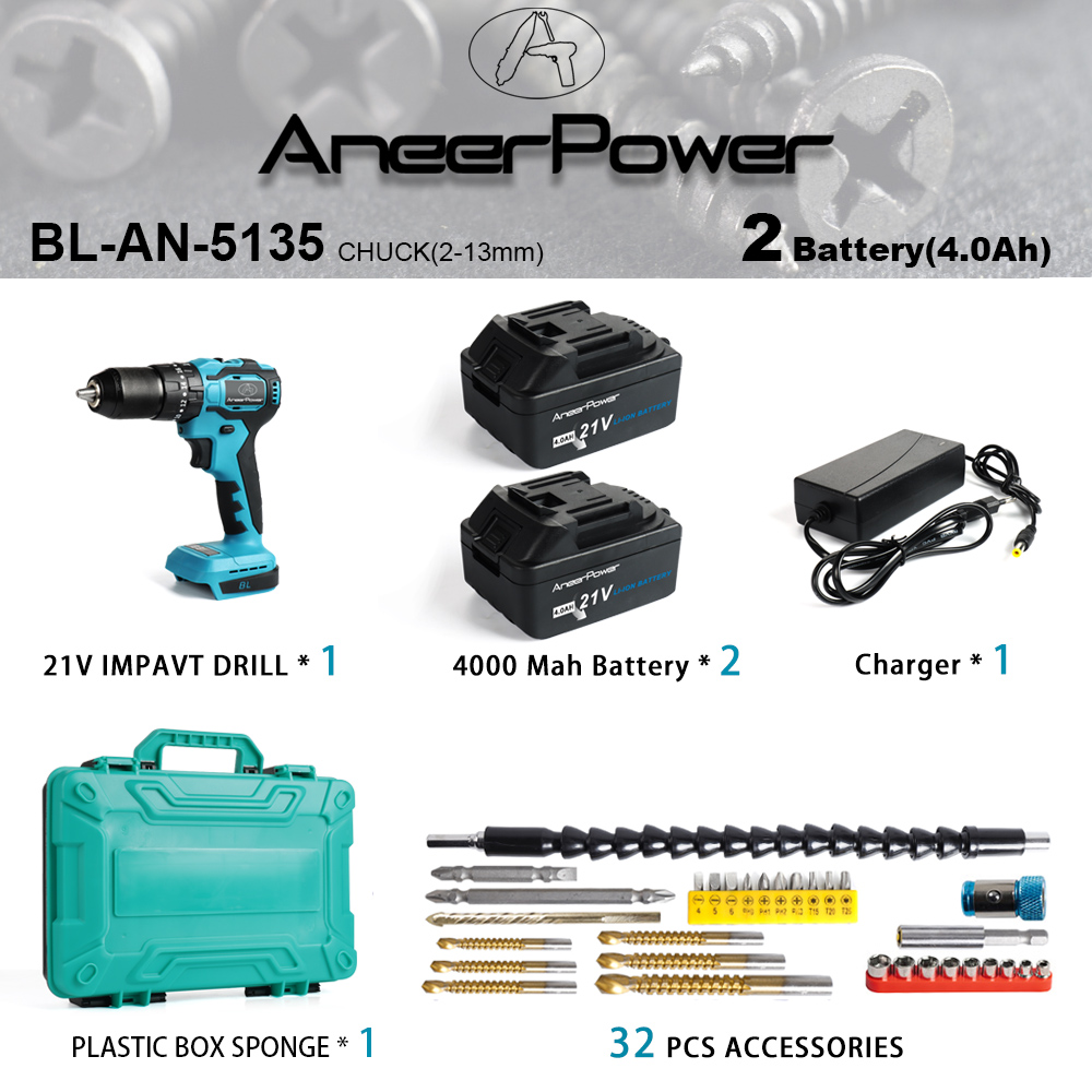 

Беспроводная ударная дрель ANEERPOWER 21В