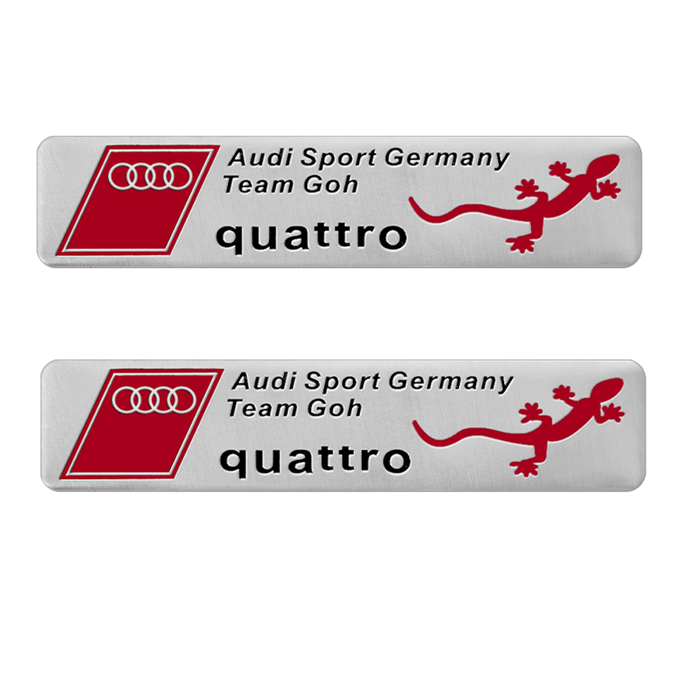 

2 шт. 3D алюминиевая автомобильная наклейка для AUDI Sport Germeny QUATTRO значок авто кузов хвост украшение багажника наклейка модификация аксессуары