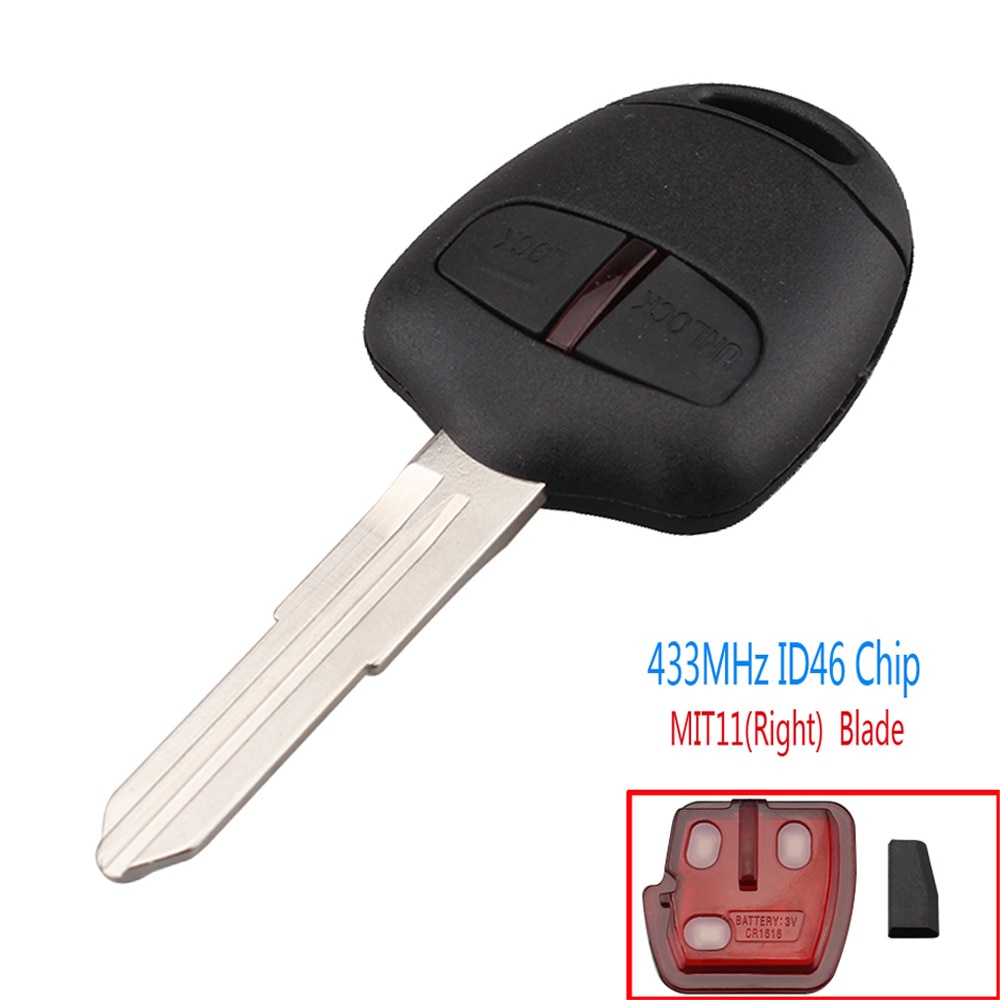 

Чехол для телефона KEYYOU с 2 кнопками для Mitsubishi Outlander ASX 2006-2015 434 МГц ID46 Chip MIT11 Blade