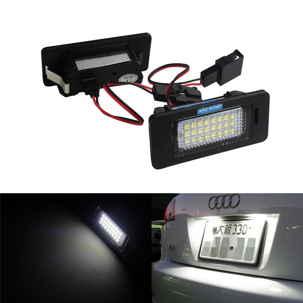 

ANGRONG Super White 24 SMD светодиодный светильник номерного знака без ошибок для Audi TT Q5 A1 A3 A4 S4 A5 A6 A7