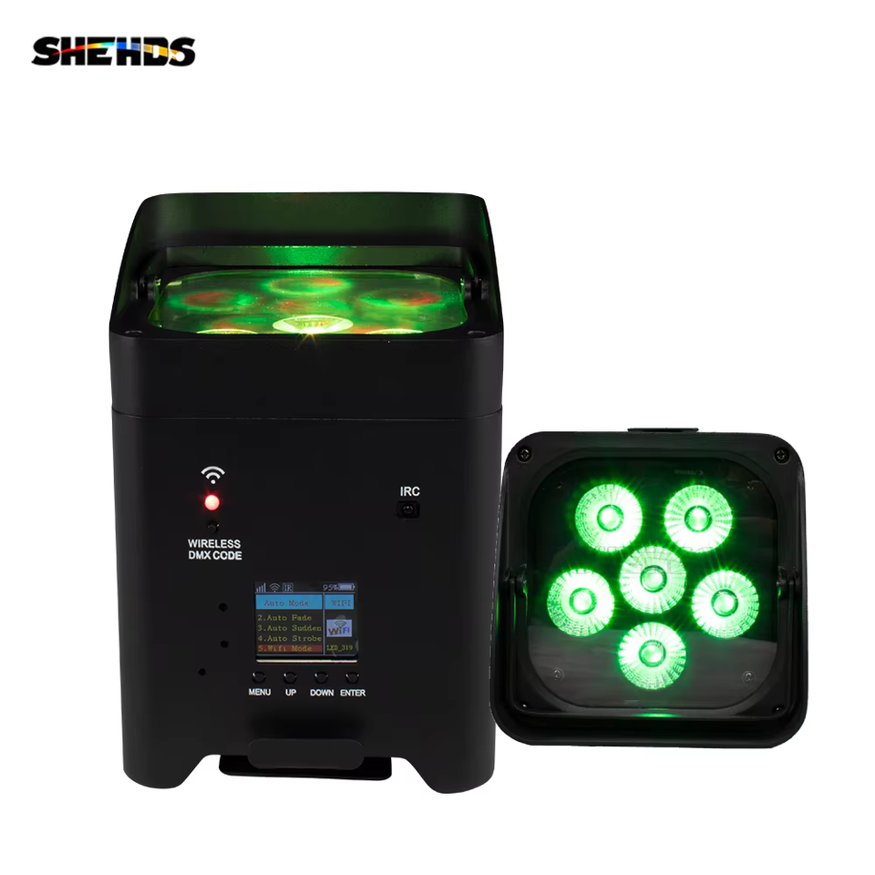 

SHEHDS 4 шт. Par Light 6x18 Вт 6in1 RGBAW + УФ аккумуляторное освещение беспроводной пульт дистанционного управления для DJ дискотека свадьба рождественские огни аудитория