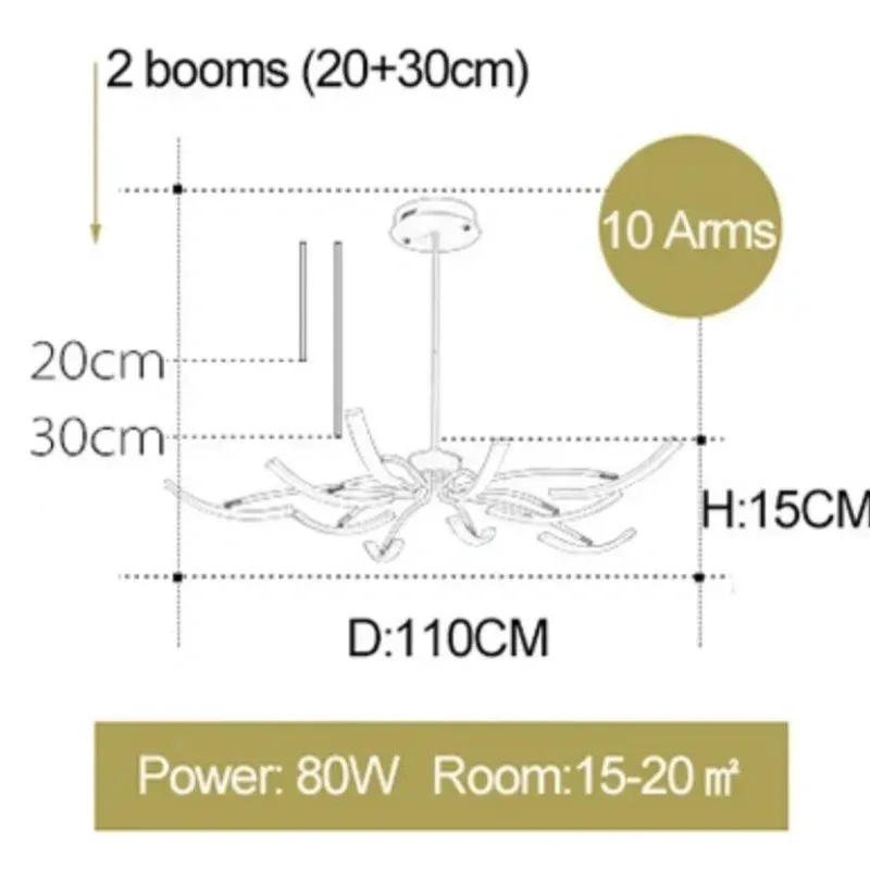 

Потолочная люстра TAONUANSHU чёрно-золотая