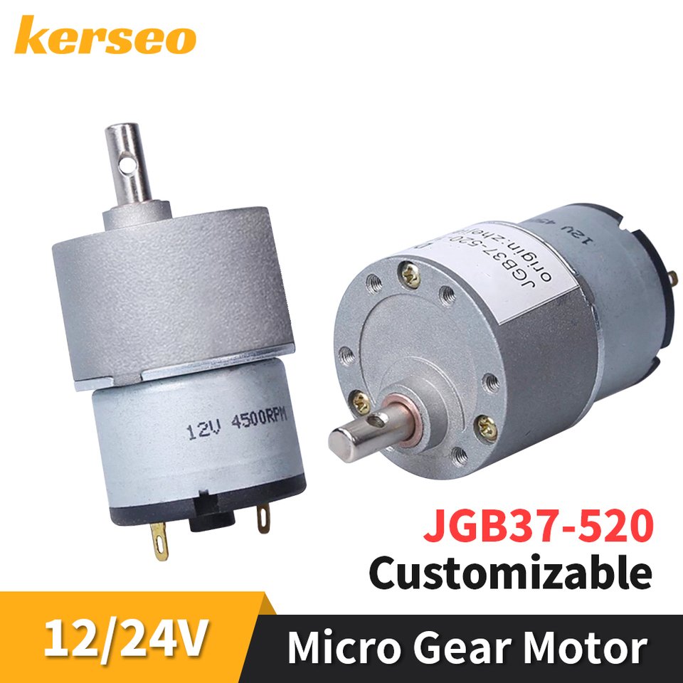 

JGB37-520 Миниатюрный микро-металлический мотор-редуктор с высоким крутящим моментом 12 В/24 В 5 об/мин ~ 750 об/мин, микроскоростной регулируемый вперед и назад