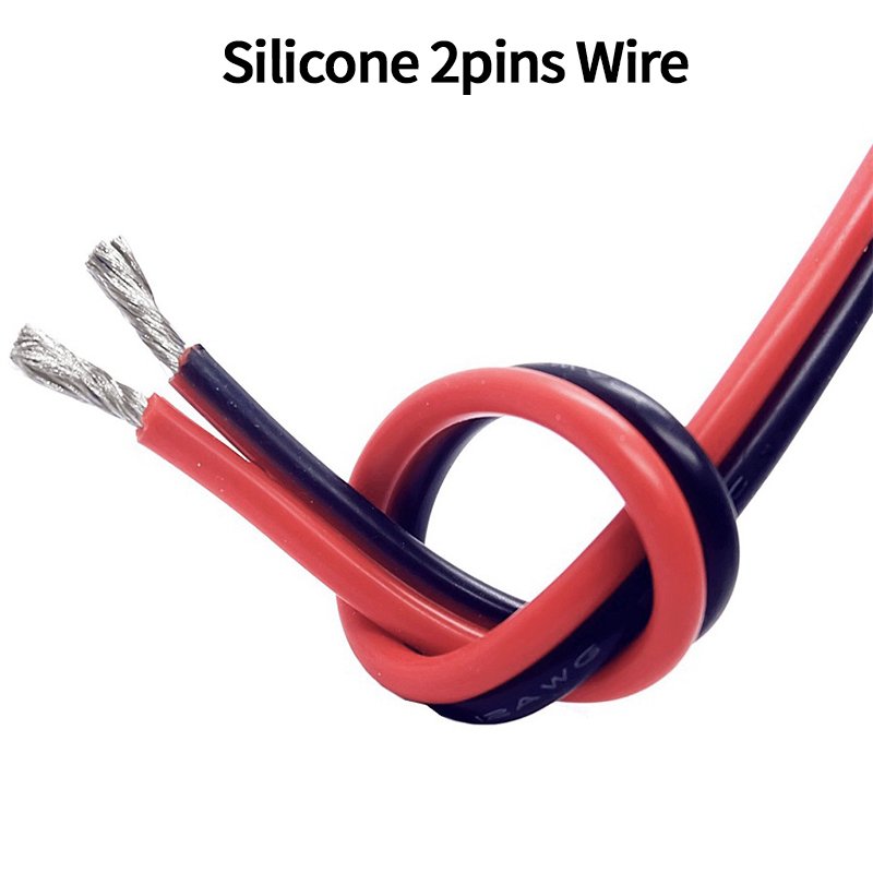 

Медный провод 2-контактный 26-8 AWG, силиконовый, черный, красный