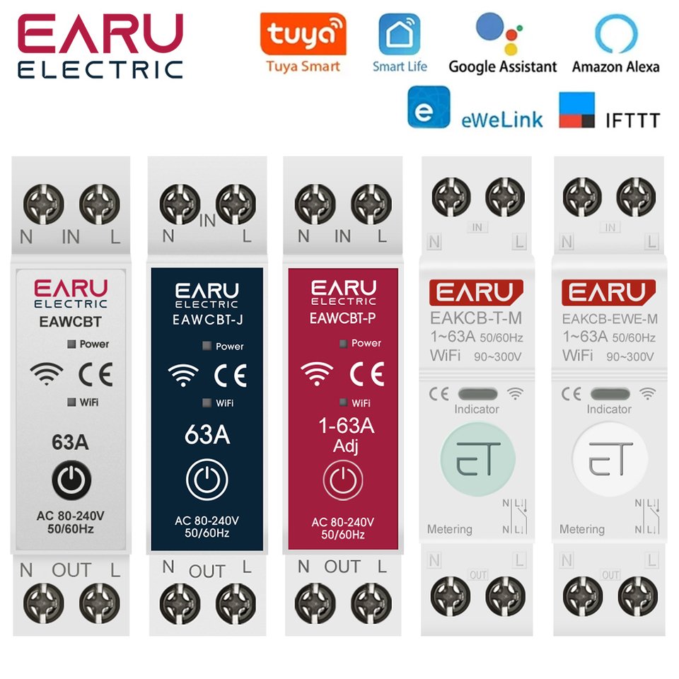 

Автомат защити цепи EARUELECTRIC Tuya eWeLink 63A
