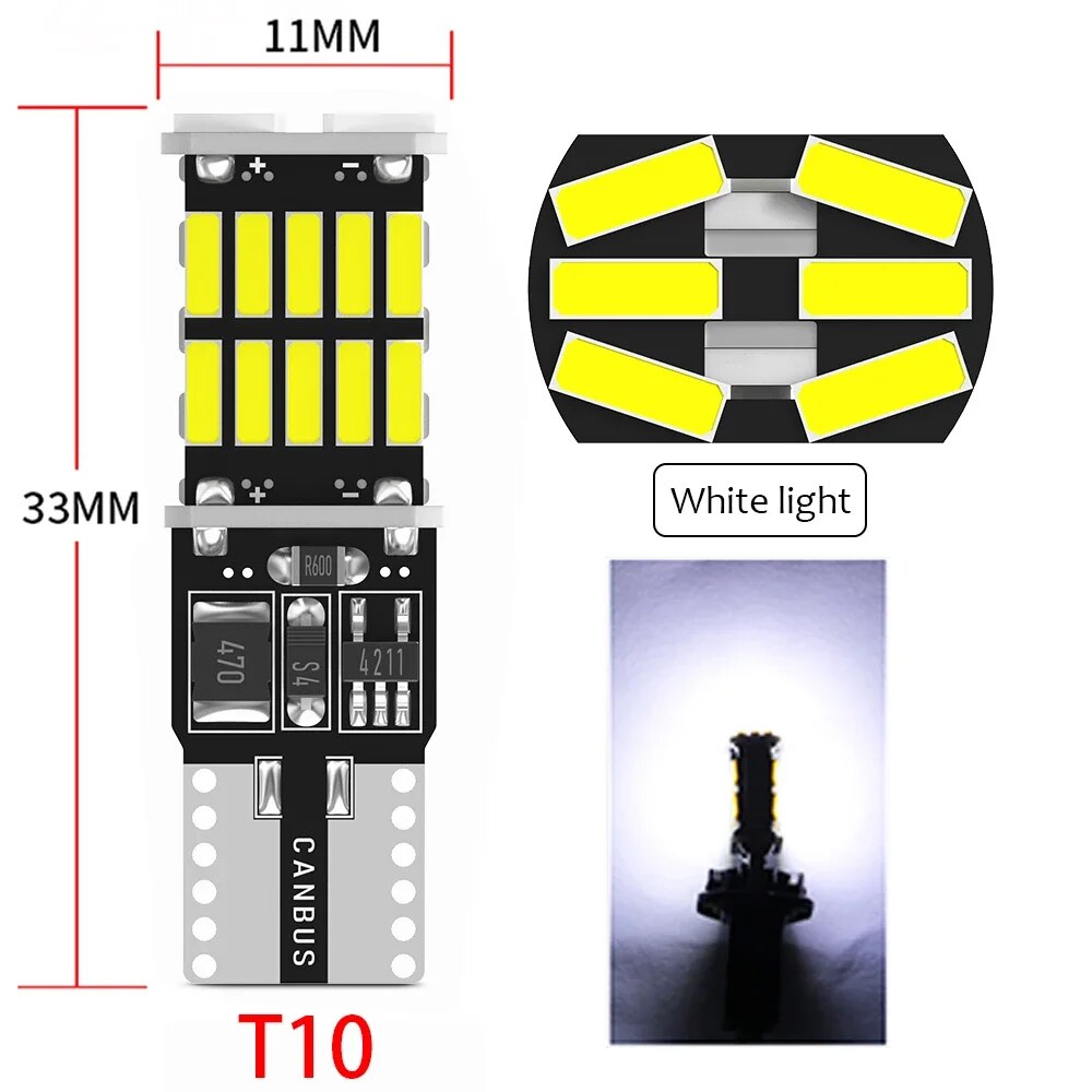 

2 шт., Автомобильные светодиодные лампы T10 W5W T15 W16W 4014SMD