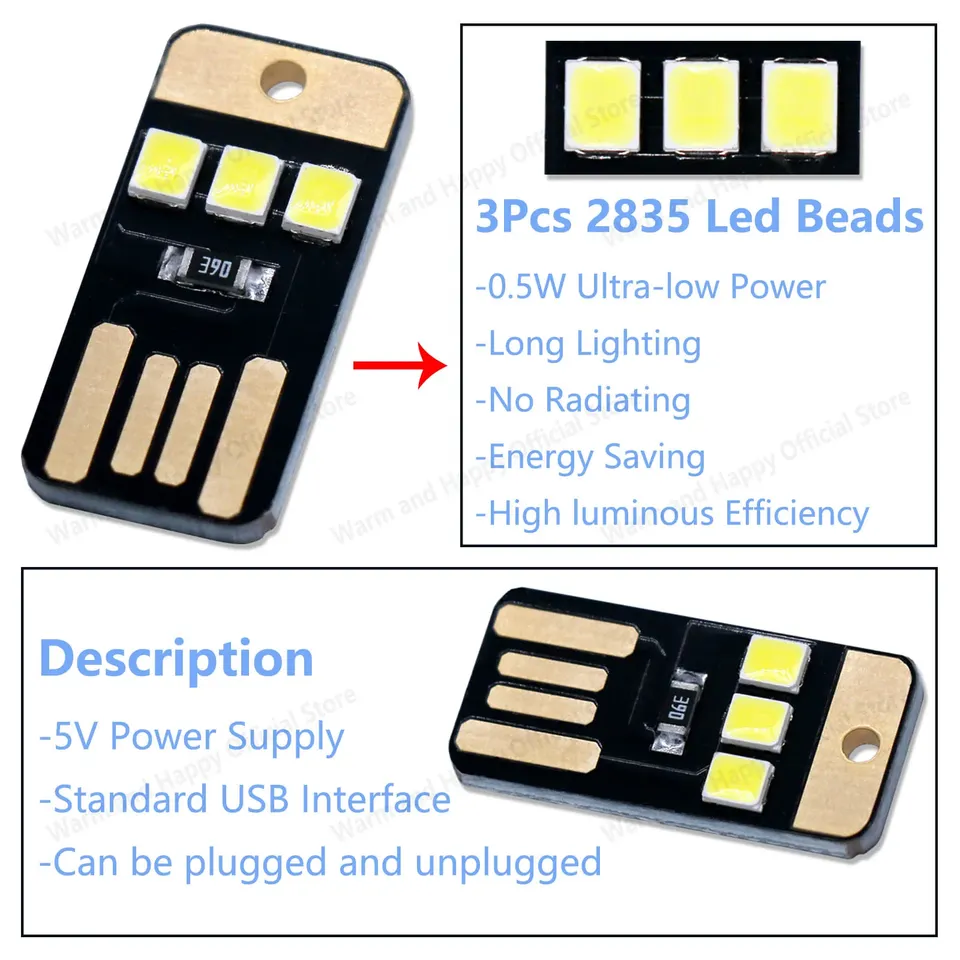 

10 шт. мини USB светодиодные фонари Warm and Happy