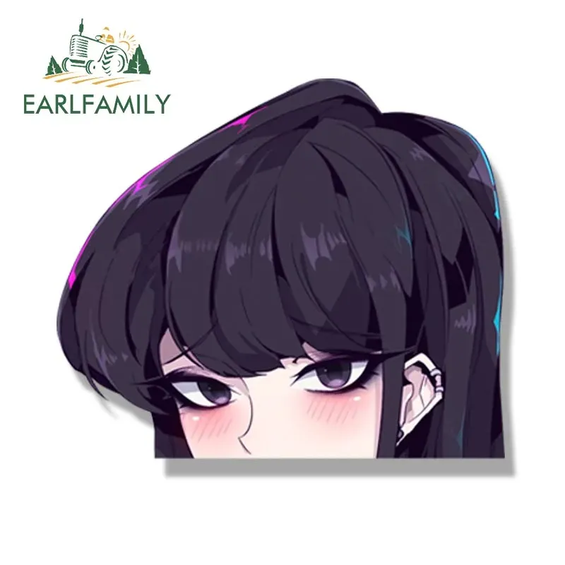

EARLFAMILY Готическая наклейка на автомобиль Komi-san Fanart аниме эскиз Waifu наклейка JDM мультфильм Граффити Peek наклейки автомобильные аксессуары
