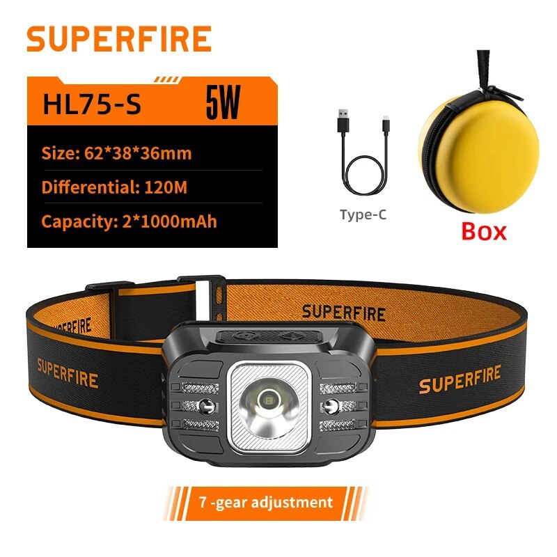 

Налобный фонарь SUPERFIRE HL75-S