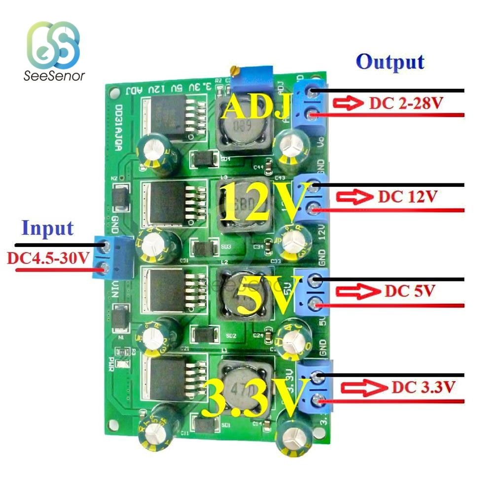 

Aideepen 350W 24V 4-канальный понижающий модуль питания