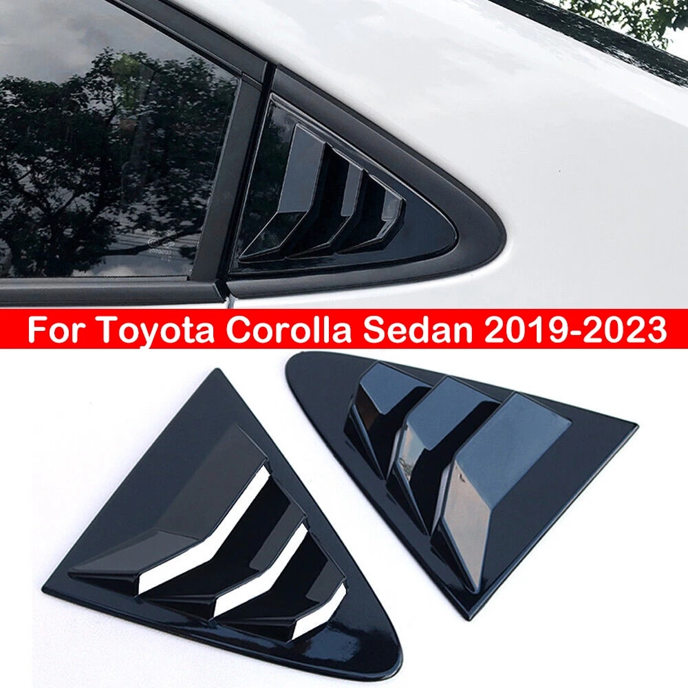 

Для Toyota Corolla Sedan 2019-2023 автомобильная задняя жалюзи, оконная боковая крышка, накладка, наклейка, вентиляционный совок, ABS, углеродное волокно, черный
