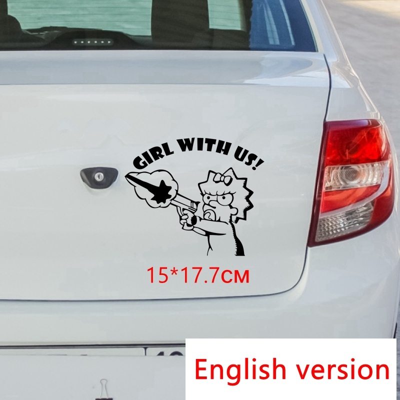 

Tri Mishki HZX181 15*18см 1-4шт наклейки на авто с нами дочка! дочка в машине прикольная наклейки на машину наклейка на авто