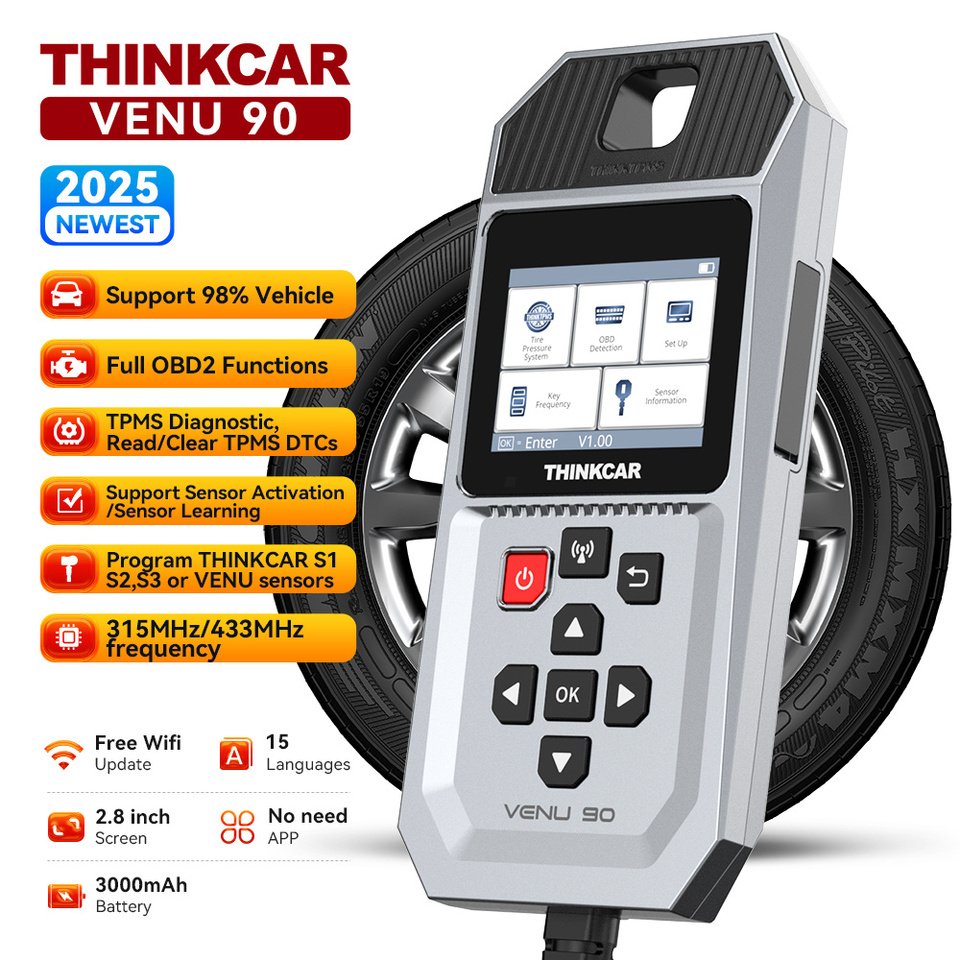 

THINKCAR VENU 90 TPMS диагностический инструмент 315/433 МГц сенсорная активация программирование инструмент давления в шинах пожизненное бесплатное обновление для 689BT