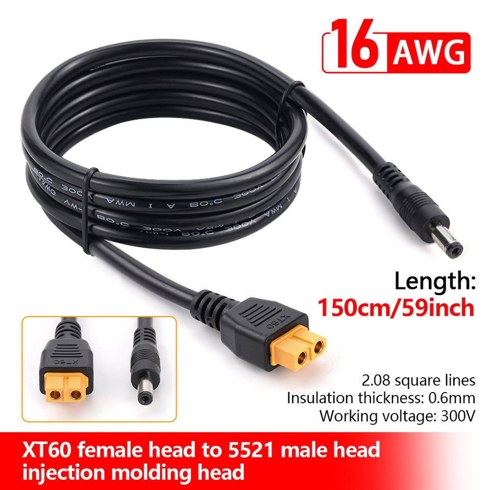 

Штекерный разъем 16AWG XT60 «Мама» к DC5521 «папа»