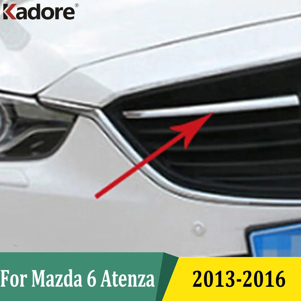 

Для Mazda 6 Atenza 2013 2014 2015 2016, хромированная передняя решетка, накладки, полоса, наклейка, внешние аксессуары для стайлинга автомобиля