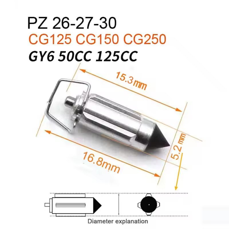 

4 шт., иглы для клапанов карбюратора, запасная часть для PZ26 PZ27 PZ30 GY6 50CC 125CC CG125 Suzuki Honda Mikuni Keihin, детали карбюратора