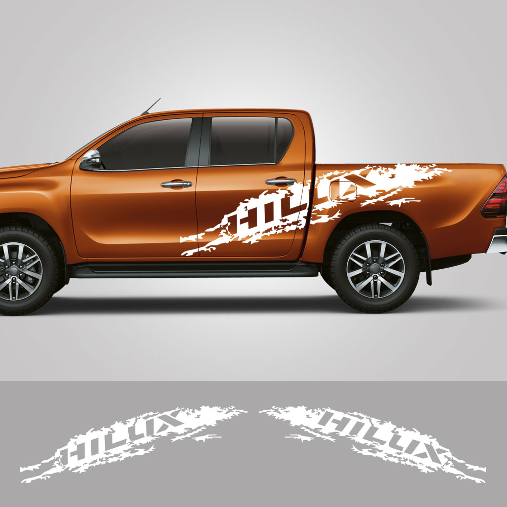 

2 Шт., Виниловые Наклейки Из ПВХ С Матовой Отделкой Для Toyota Hilux Revo Vigo, Пикап, Боковая Графика, Автомобильная Пленка