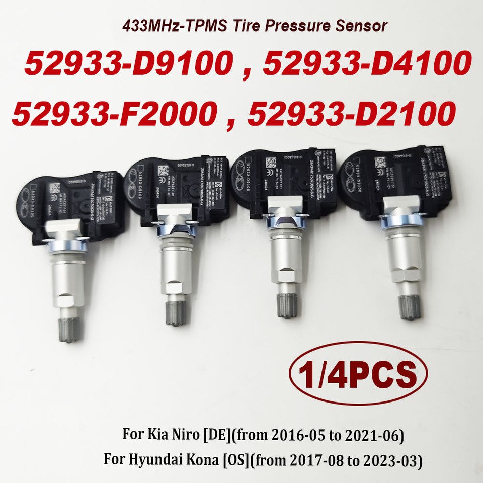 

52933-D9100 52933-D4100 1/4 шт. 433 МГц датчик давления в шинах TPMS для K-IA Sportage H-yundai Elantra 52933D9100 52933D4100