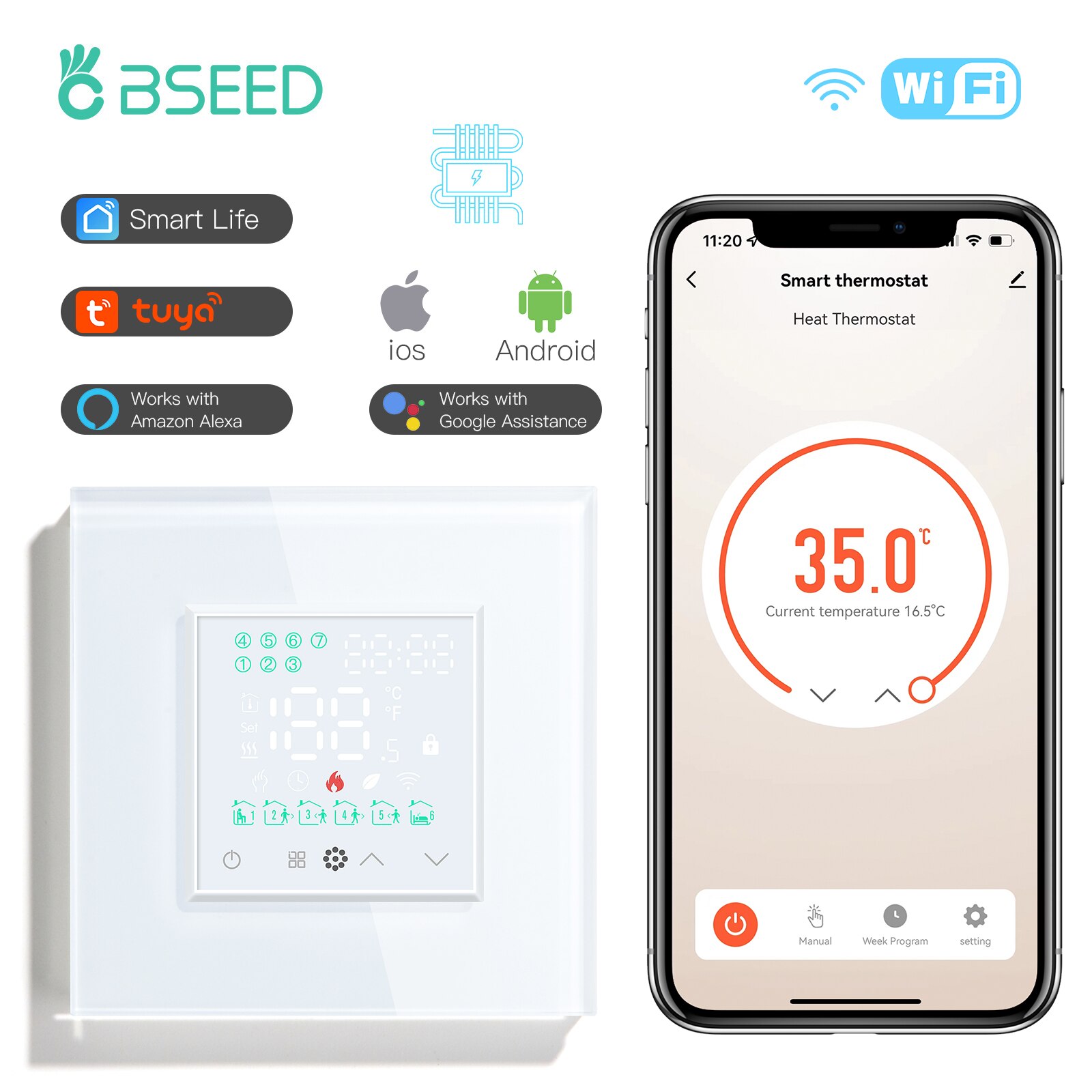 

BSEED WIFI Умный термостат для электрического пола
