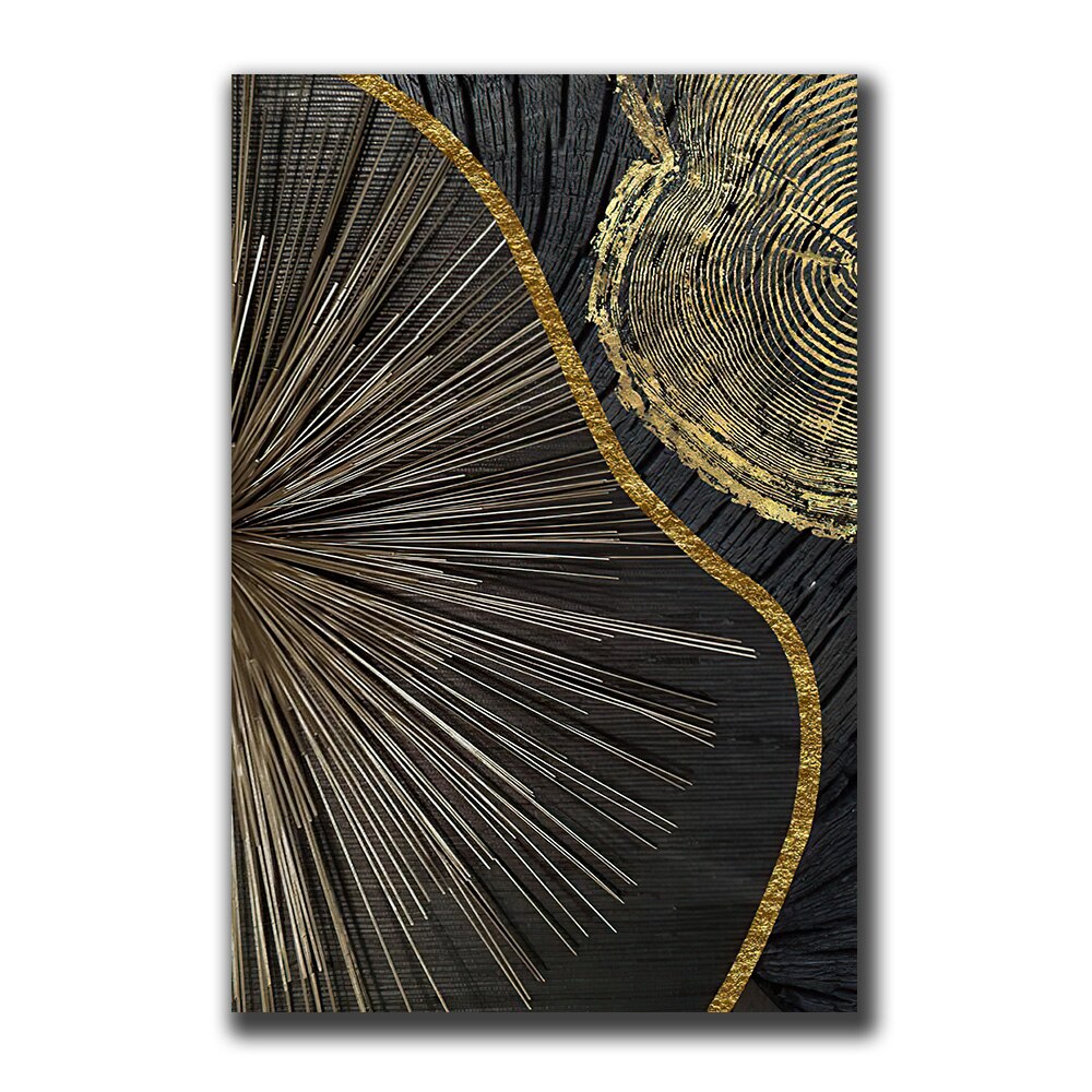 

Картина на холсте Gryan Abstract Golden Black Wood Texture