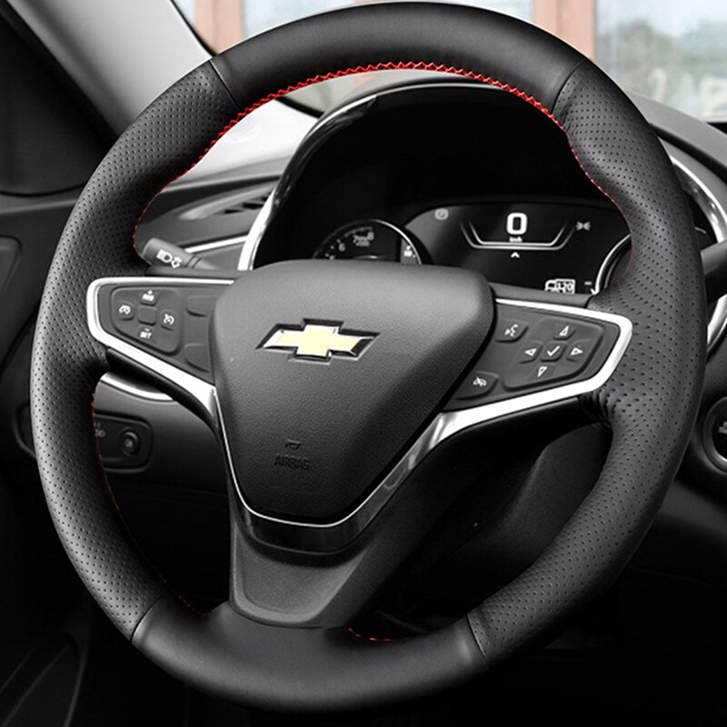 

DIY Черный чехол на рулевое колесо автомобиля из искусственной кожи для Chevrolet Cruze 2014-2018 Volt 2016 2017 New Cruze нескользящий и дышащий
