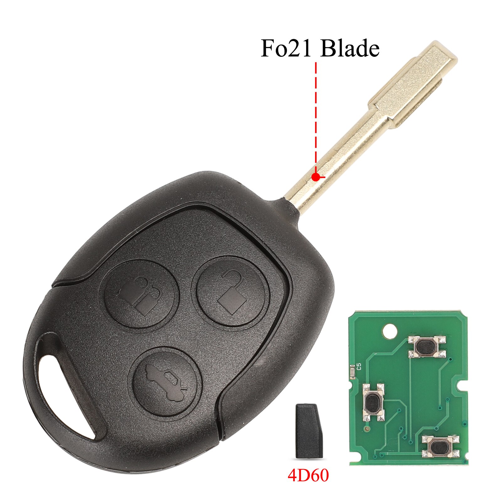 

Jingyuqin 3-кнопочный Дистанционный Ключ 315/433 МГц Для Ford Focus Fiesta Fusion C-Max Mondeo Galaxy C-Max S-Max С Чипом ID6...
