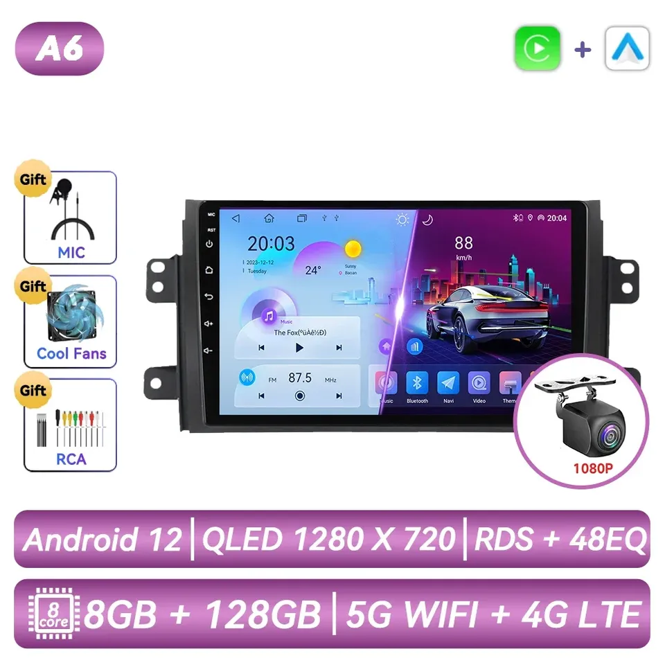

Для Suzuki SX4 2006 2007 2008 2009 2010 2011 2012 Автомобильный радиоприемник Android Автомобильный мультимедийный видеоплеер GPS-навигация Carplay Сенсорный экран Авто Стерео