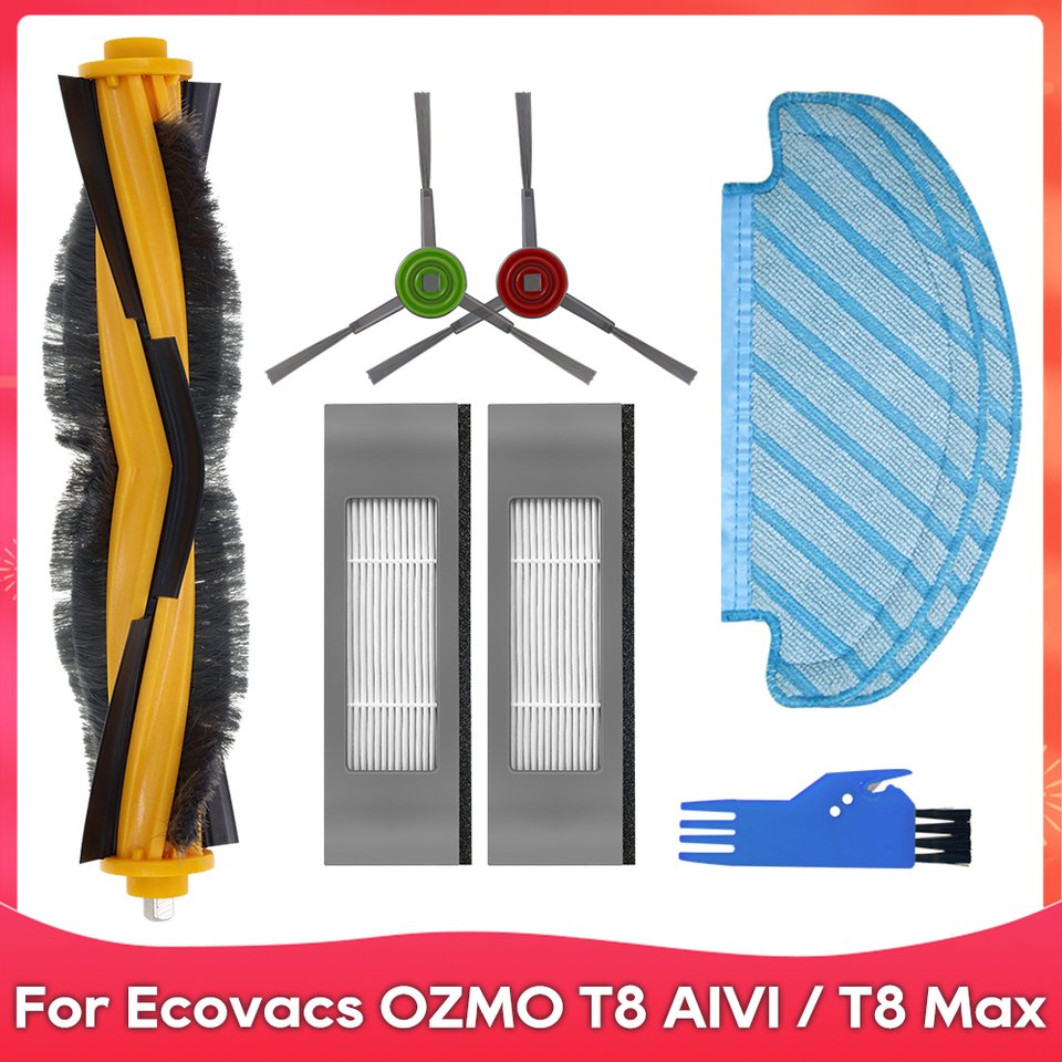 

Подходит для Ecovacs DEBOT OZMO T8+ / T8 AIVI / T8 Max / N8 Plus / N8 Pro Запчасти аксессуары ролик боковая щетка фильтр швабра пылесборник