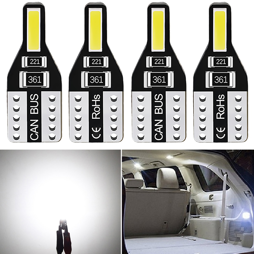 

Светодиодные лампы Canbus 10X T10 W5W, 168 194, без ошибок, для Audi, BMW, Benz, парковочные фары автомобиля, комнатные купольные светильники, 6000K, белый, 12 В