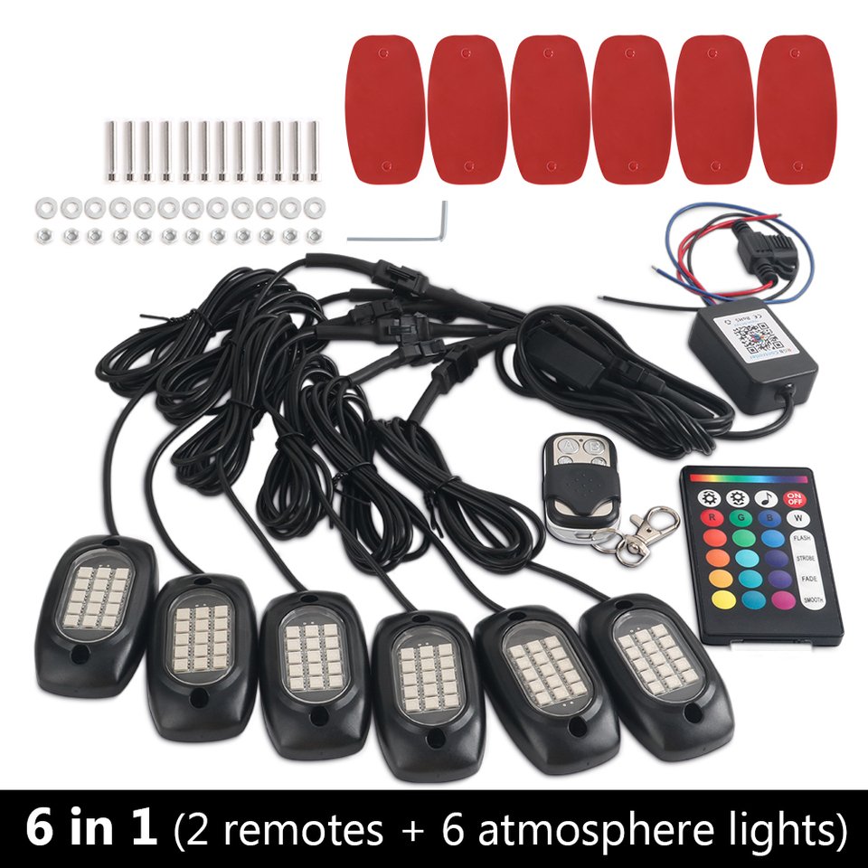 

4/5/6 шт., RGB-подсветка для внедорожника, внедорожника, квадроцикла, 12 В