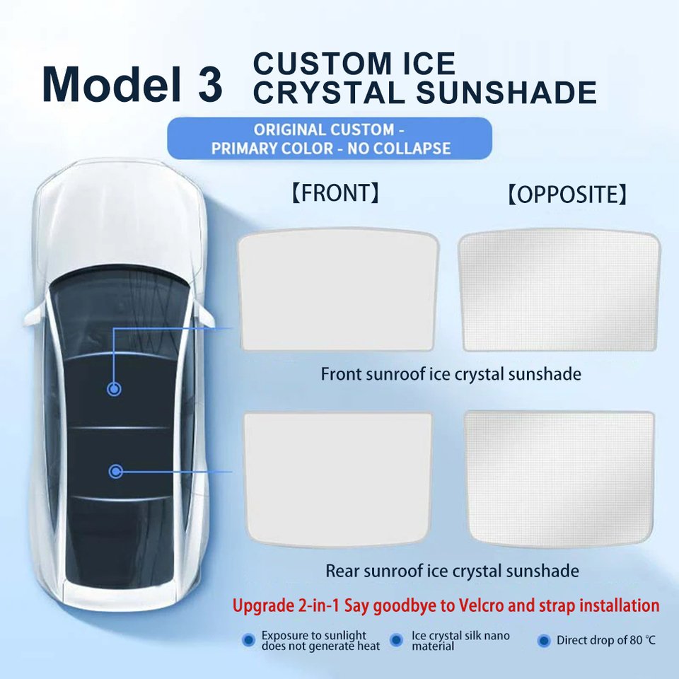 

Для Tesla Model 3 Y 2017-2023 для модели 3 Highland 2024, тканевая пряжка для льда, солнцезащитные козырьки на крышу, передний и задний люк на крыше, прожектор