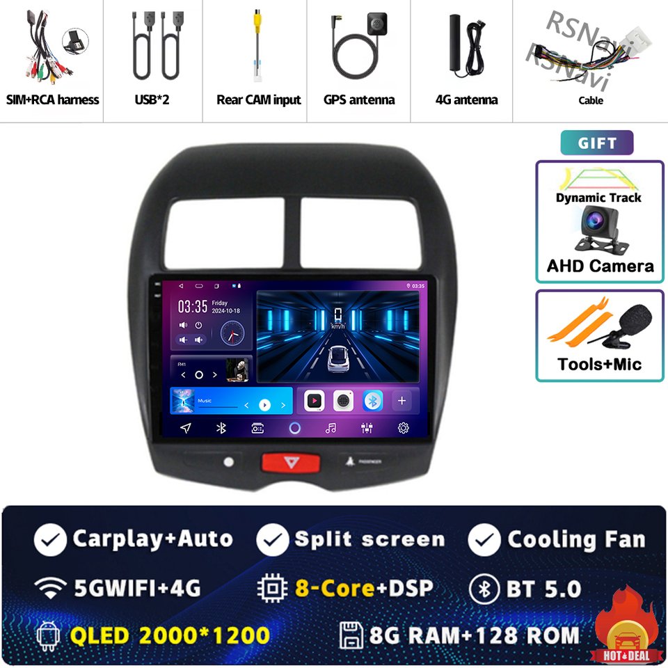 

Android 14 для Mitsubishi ASX 1 2010-2016 2K QLED Android Автомобильный радиоприемник Мультимедийный видеоплеер GPS Стерео CarPlay 4G Головное устройство