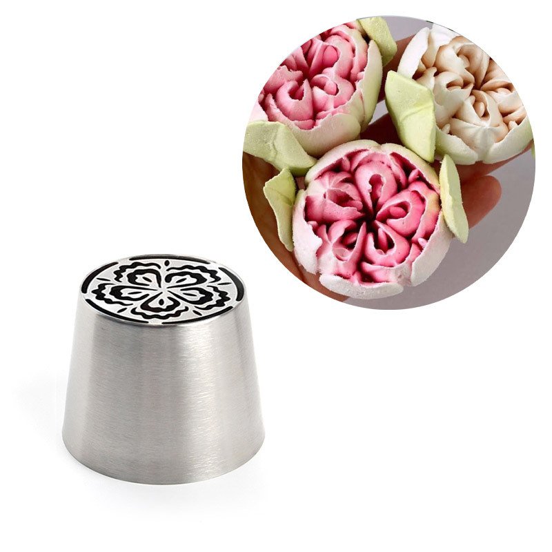

Stainless Steel Plus Type Piping Tips Rose Flower Squeezing Baking Dessert Tool Christmas Cake Icing Frosting Nozzles Cupcake