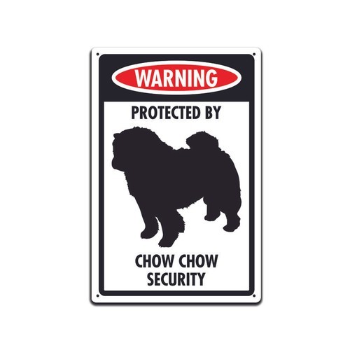 

Знак "Предупреждение, защищенное Chow Chow Security Dog" из алюминия