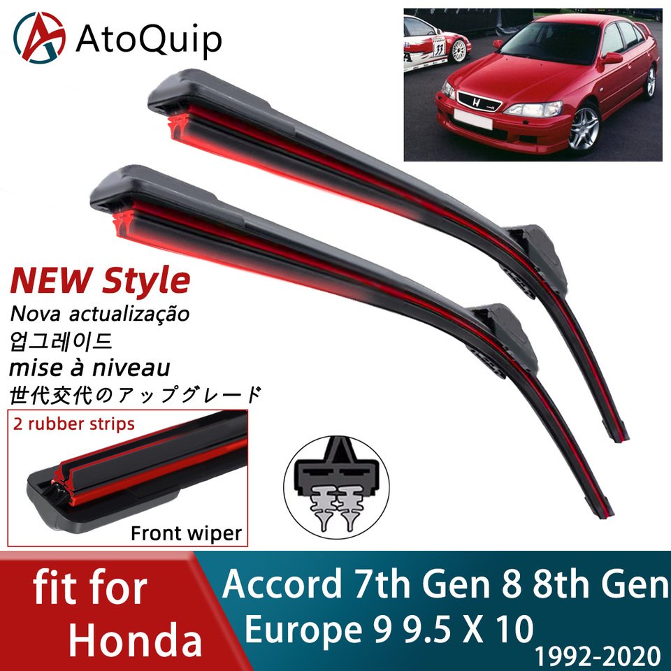 

Двойной резиновый автомобиль для Honda Accord 7-го поколения 8, 8-го поколения, Европа 9, 9,5 X 10, передние лезвия, щетки, резак, аксессуары, стеклоочиститель