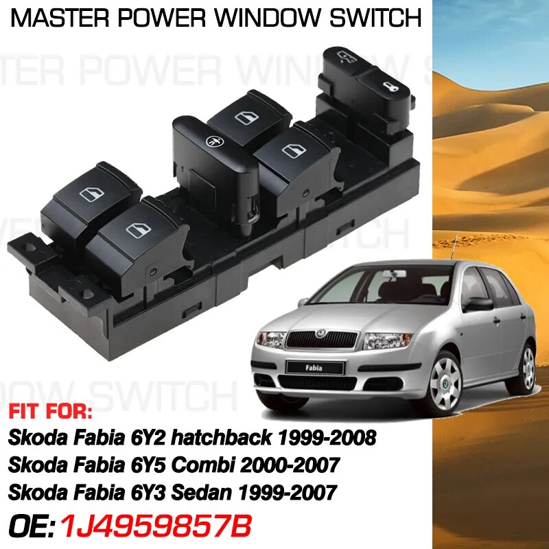 

Кнопка переключателя главного окна автомобиля 1J4959857B 9 контактов для Skoda Fabia 6Y2 6Y5 6Y3 1999 2000 2001 2002-2003 1J4959857C