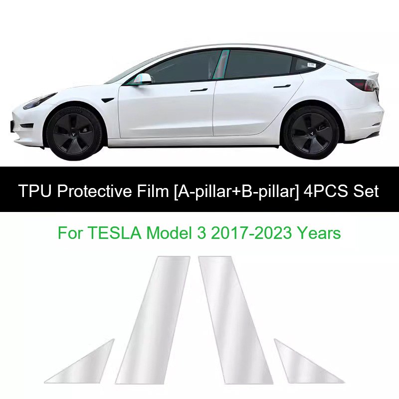 

Для Tesla Model 3/Y 2017-2025 Защитная пленка на среднюю стойку, устойчивая к царапинам, ТПУ, пленка на дверную стойку, модернизация