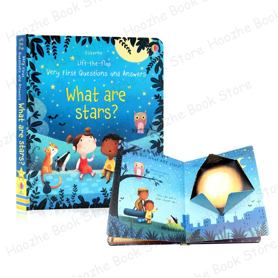 

Очень первые вопросы и ответы: What Are Stars Usborne Lift the Flap Детская деятельность Книга для изучения английского языка Монтессори