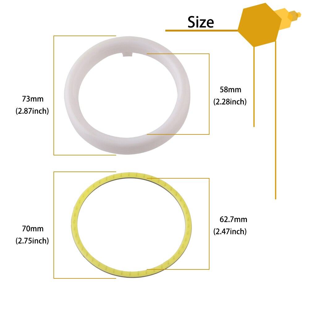 

1 пара COB Angel Eyes 9-30 В с крышкой Halo Rings Хлопковые фонари для светодиодных автомобильных мотоциклетных фар Противотуманные фары 60 70 80 90 100 120 мм