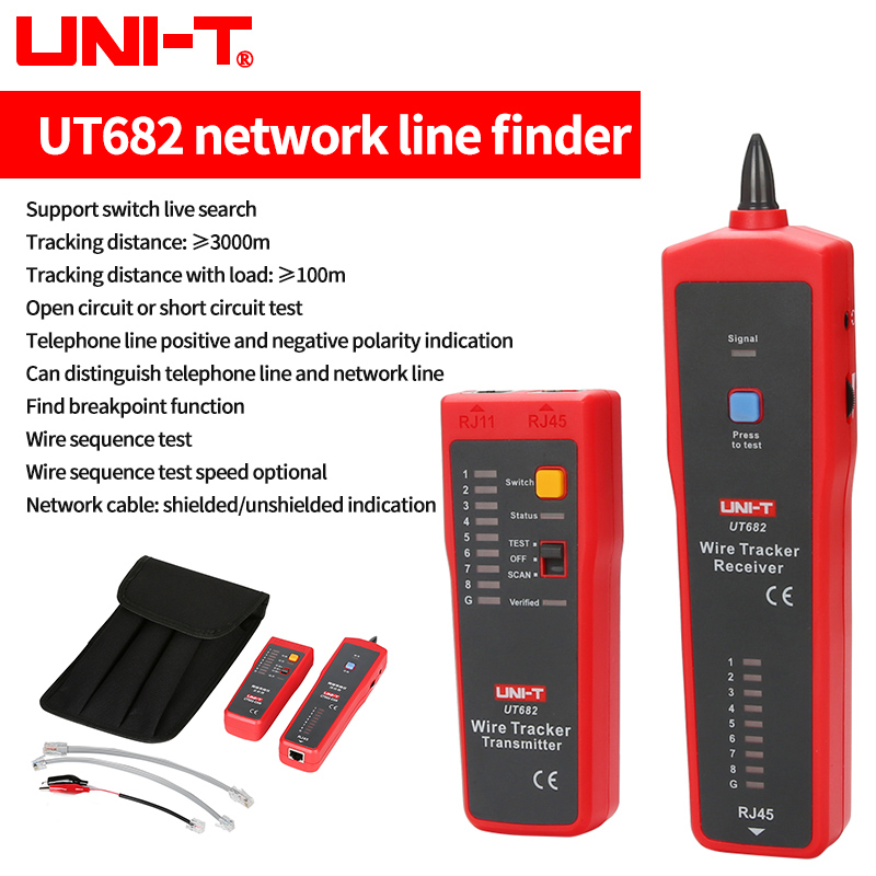 

UNI-T UT683KIT тестер локальной сети, сетевой провод, кабельный трекер RJ45 RJ11, поиск телефонной линии, инструмент для ремонта сети