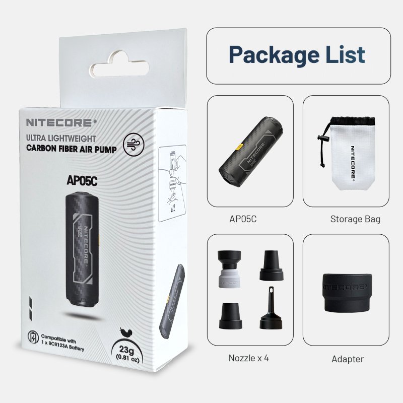 

NITECORE AP05C Портативный электрический насос