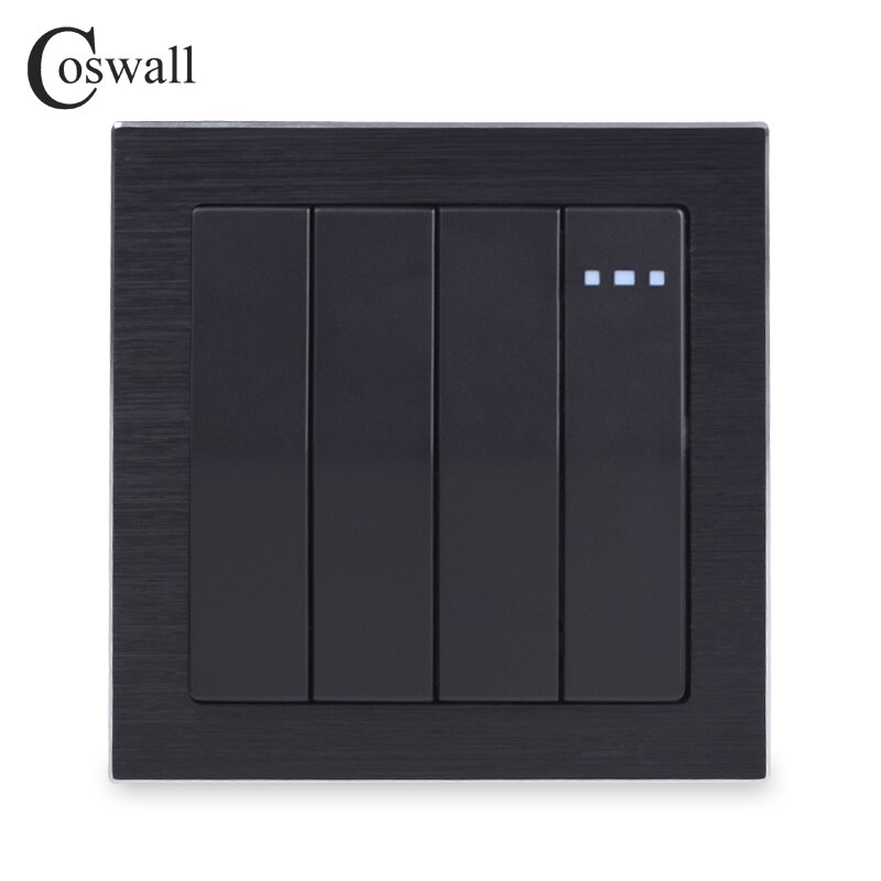 

Coswall 4-х клавишный переключатель черный